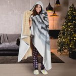 Watercolor White Bengal Tiger Print Hooded Blanket