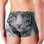 Watercolor White Bengal Tiger Print Men's Boxer Briefs