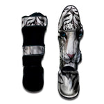 Watercolor White Bengal Tiger Print Muay Thai Shin Guard