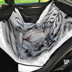Watercolor White Bengal Tiger Print Pet Car Back Seat Cover