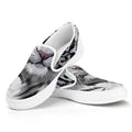 Watercolor White Bengal Tiger Print White Slip On Sneakers