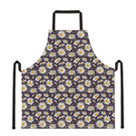 Watercolor White Daisy Pattern Print Apron