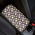 Watercolor White Daisy Pattern Print Car Center Console Cover