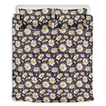 Watercolor White Daisy Pattern Print Duvet Cover Bedding Set