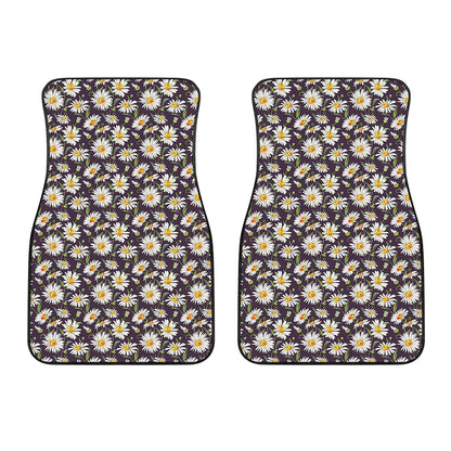 Watercolor White Daisy Pattern Print Front Car Floor Mats