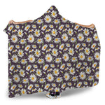 Watercolor White Daisy Pattern Print Hooded Blanket