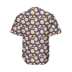 Watercolor White Daisy Pattern Print Men's Baseball Jersey