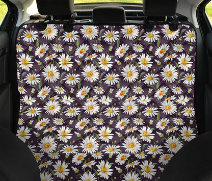 Watercolor White Daisy Pattern Print Pet Car Back Seat Cover
