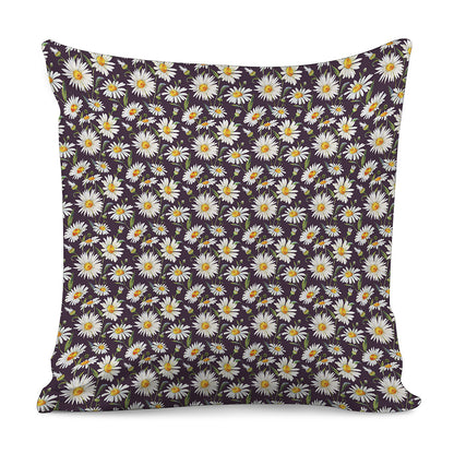 Watercolor White Daisy Pattern Print Pillow Cover