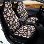 Watercolor White Daisy Pattern Print Universal Fit Car Seat Covers
