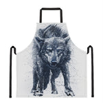 Watercolor Wolf Portrait Print Apron