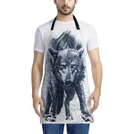 Watercolor Wolf Portrait Print Apron