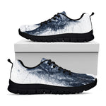 Watercolor Wolf Portrait Print Black Sneakers