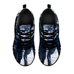 Watercolor Wolf Portrait Print Black Sneakers