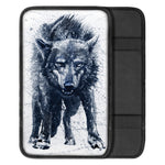 Watercolor Wolf Portrait Print Car Center Console Cover