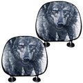 Watercolor Wolf Portrait Print Car Headrest Covers