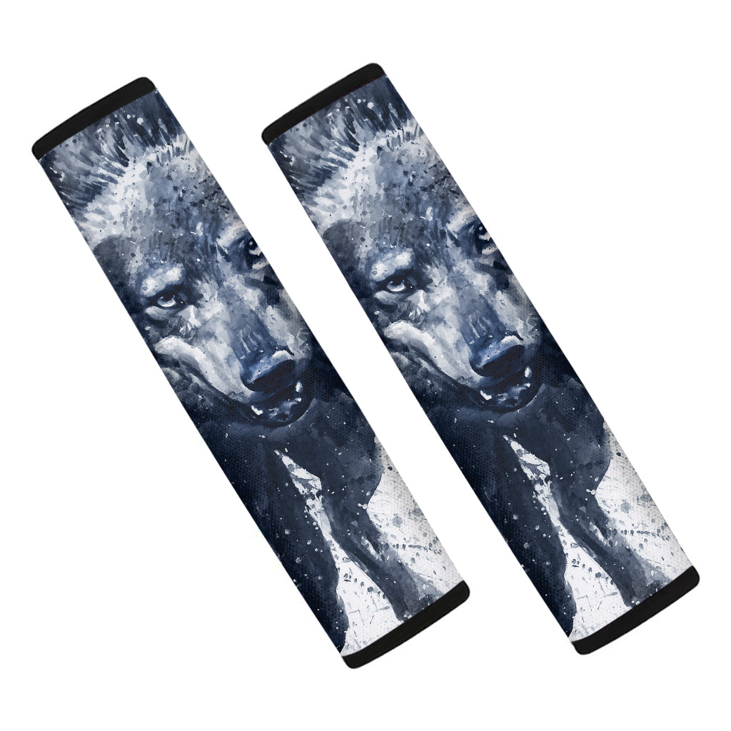 Watercolor Wolf Portrait Print Car Seat Belt Covers