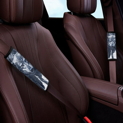 Watercolor Wolf Portrait Print Car Seat Belt Covers
