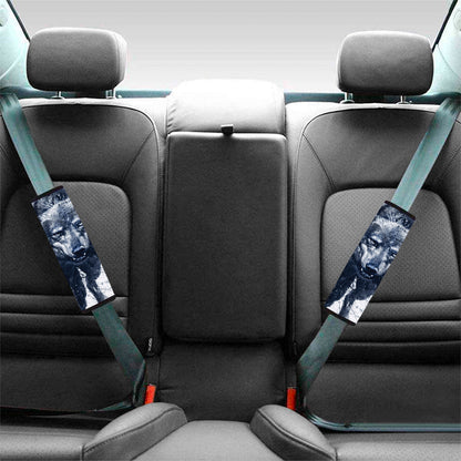 Watercolor Wolf Portrait Print Car Seat Belt Covers