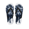 Watercolor Wolf Portrait Print Flip Flops