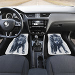 Watercolor Wolf Portrait Print Front and Back Car Floor Mats