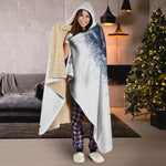 Watercolor Wolf Portrait Print Hooded Blanket