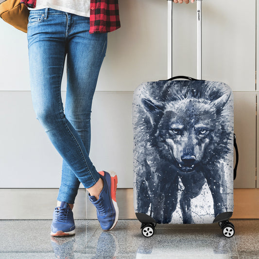Watercolor Wolf Portrait Print Luggage Cover