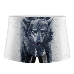 Watercolor Wolf Portrait Print Men's Boxer Briefs