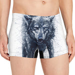 Watercolor Wolf Portrait Print Men's Boxer Briefs