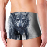 Watercolor Wolf Portrait Print Men's Boxer Briefs