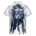 Watercolor Wolf Portrait Print Men's Short Sleeve Shirt