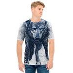 Watercolor Wolf Portrait Print Men's T-Shirt