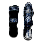Watercolor Wolf Portrait Print Muay Thai Shin Guard