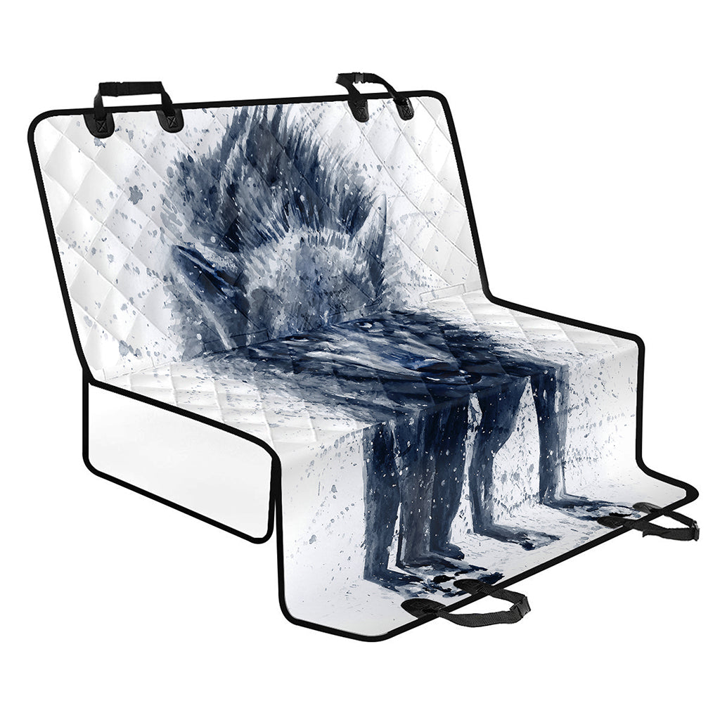 Watercolor Wolf Portrait Print Pet Car Back Seat Cover