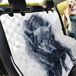 Watercolor Wolf Portrait Print Pet Car Back Seat Cover