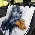 Watercolor Wolf Portrait Print Pet Car Back Seat Cover