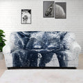 Watercolor Wolf Portrait Print Sofa Cover