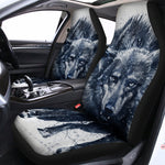 Watercolor Wolf Portrait Print Universal Fit Car Seat Covers