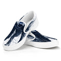 Watercolor Wolf Portrait Print White Slip On Sneakers