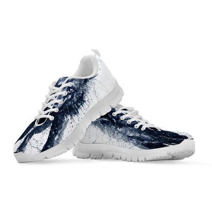Watercolor Wolf Portrait Print White Sneakers