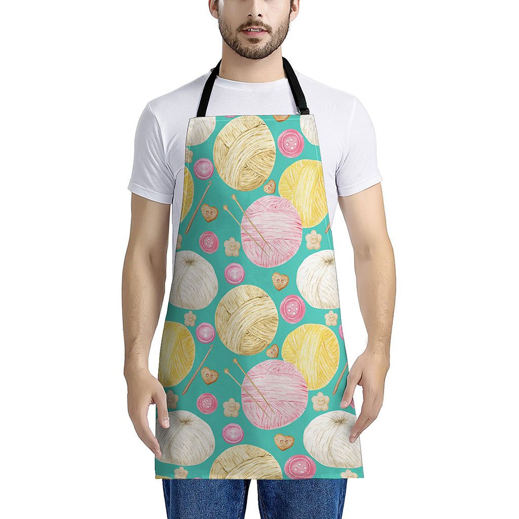 Watercolor Yarn Pattern Print Apron