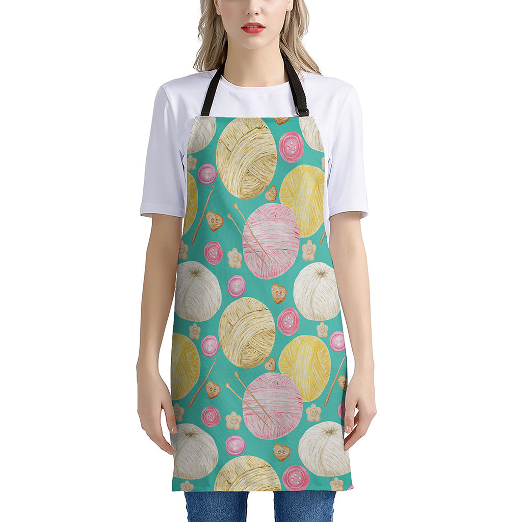 Watercolor Yarn Pattern Print Apron