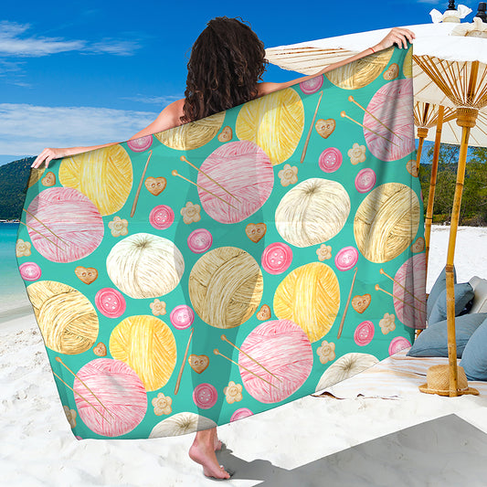Watercolor Yarn Pattern Print Beach Sarong Wrap