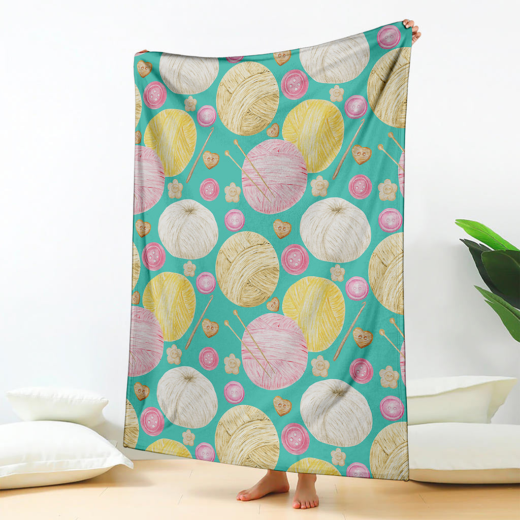 Watercolor Yarn Pattern Print Blanket