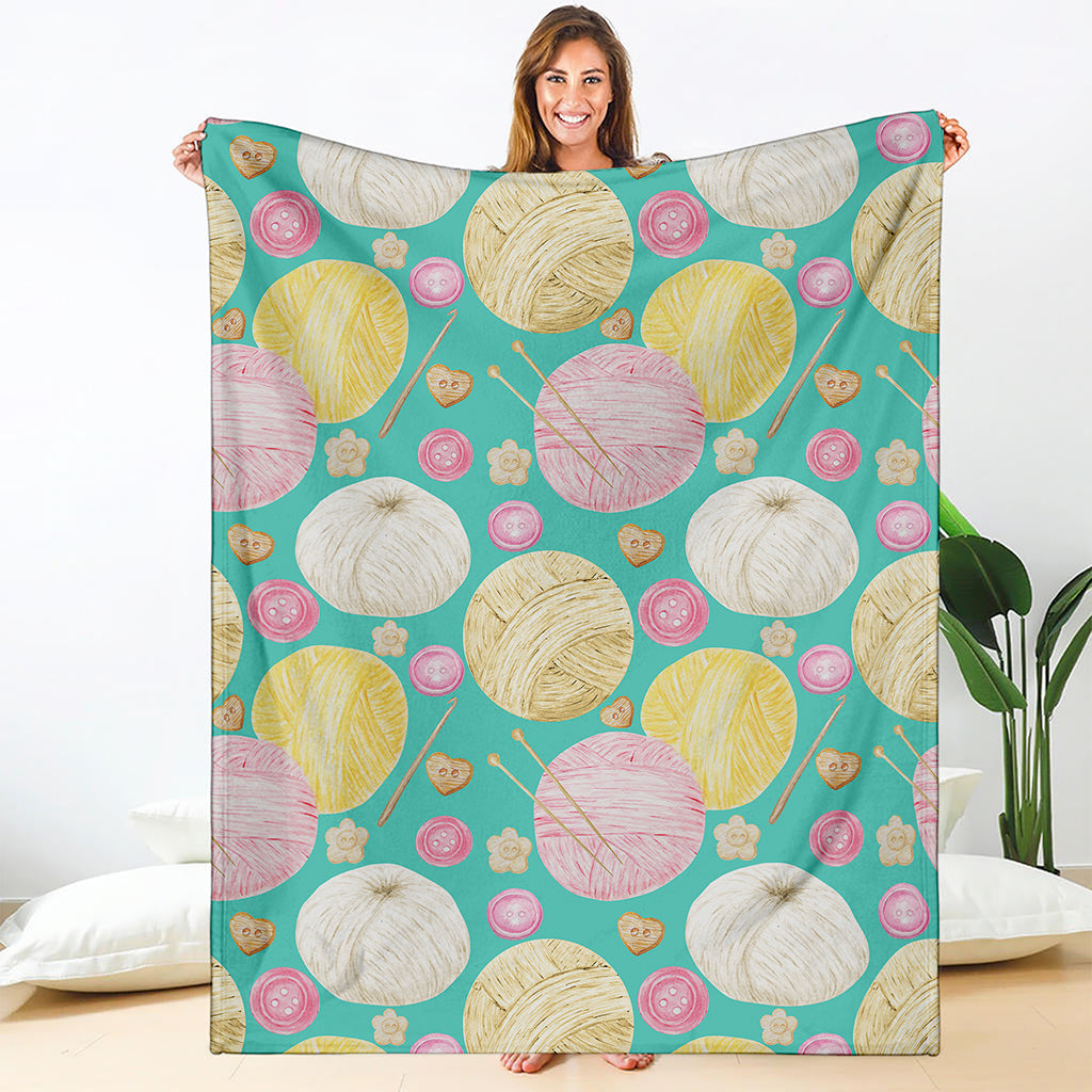 Watercolor Yarn Pattern Print Blanket