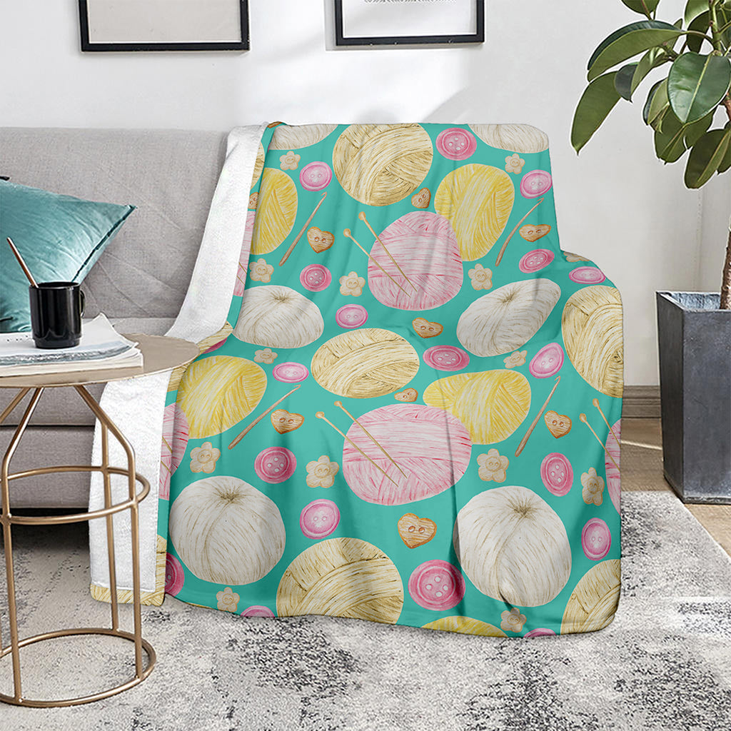 Watercolor Yarn Pattern Print Blanket