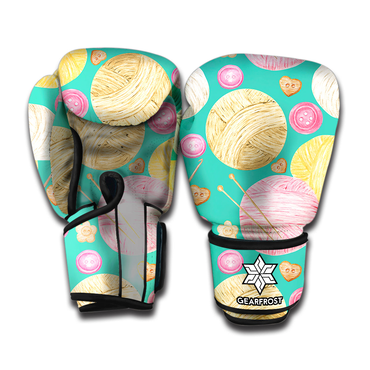 Watercolor Yarn Pattern Print Boxing Gloves