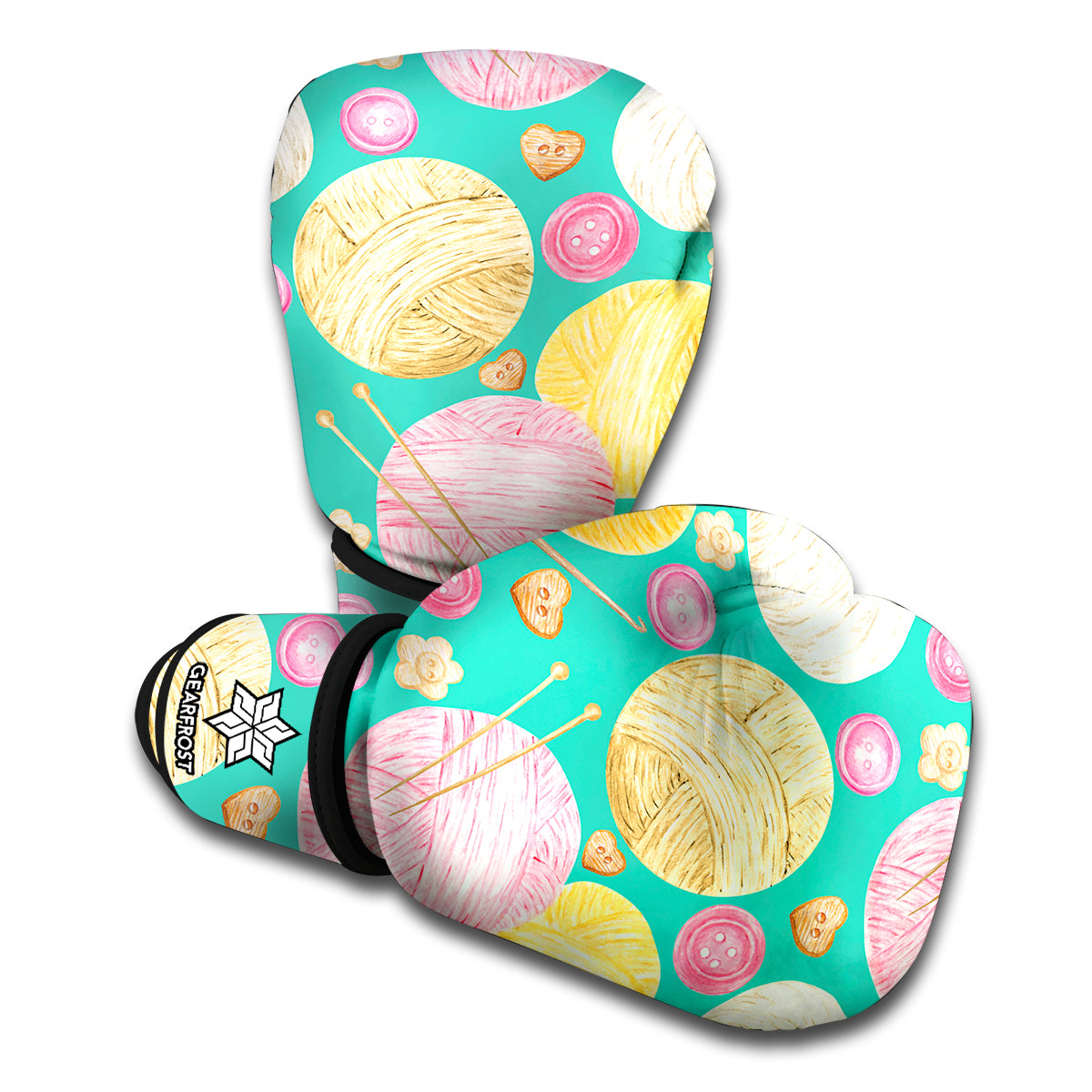 Watercolor Yarn Pattern Print Boxing Gloves