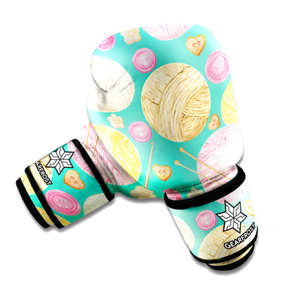 Watercolor Yarn Pattern Print Boxing Gloves