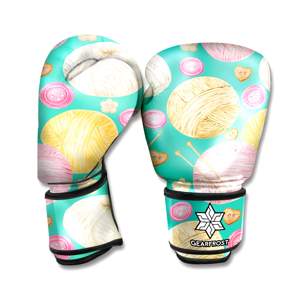 Watercolor Yarn Pattern Print Boxing Gloves